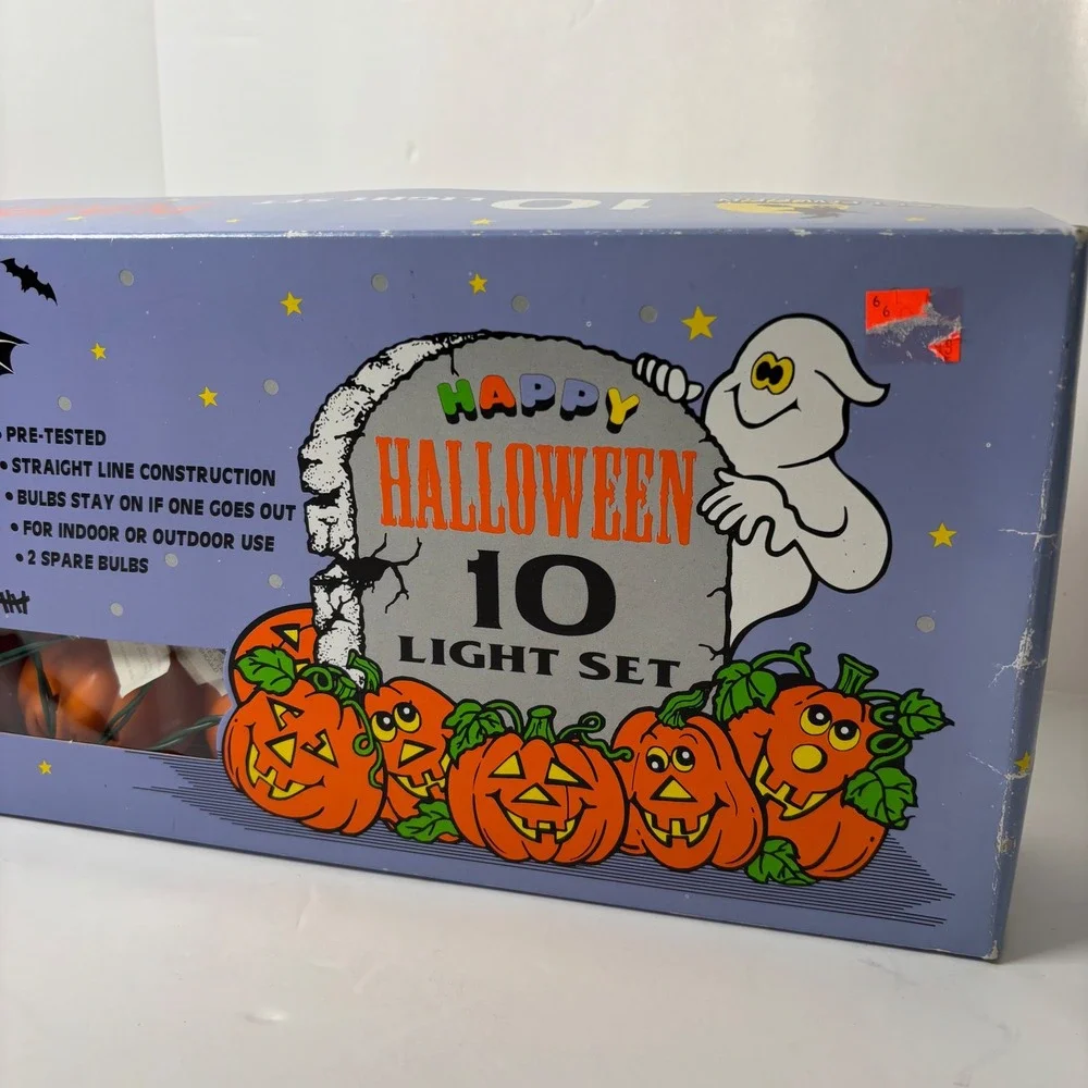 Happy Halloween 10‎ Light Set Pumpkin Jack O Lantern Indoor Outdoor Decor